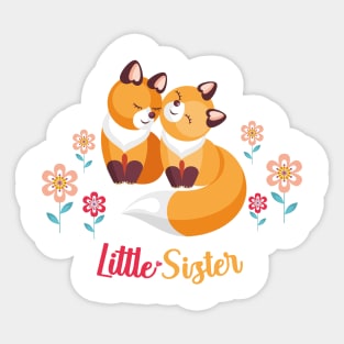 Cute Fox Siblings Gift for Little Sister Sticker